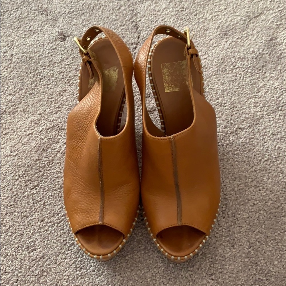 Dolce Vita Cognac Slingback Mule Wedges